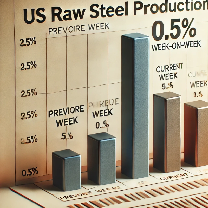 US raw steel production up 0.5 percent week-on-week